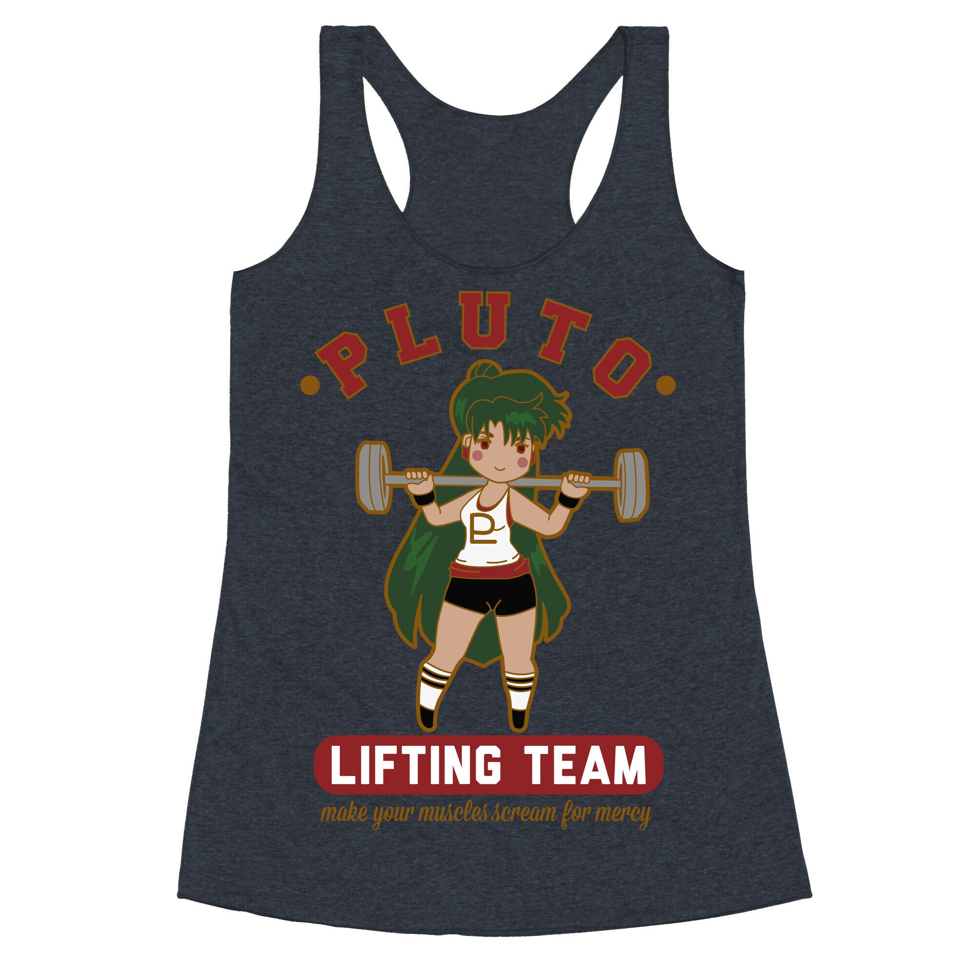 Pluto Lifting Team Parody Racerback Tank